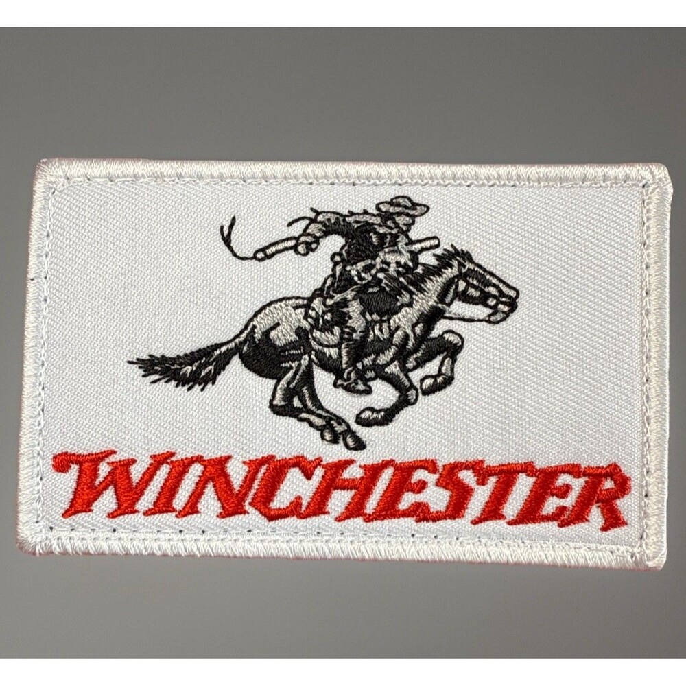 WINCHESTER Embroidered Hook N Loop Patch Rifle Firearm Gun Pew Pew